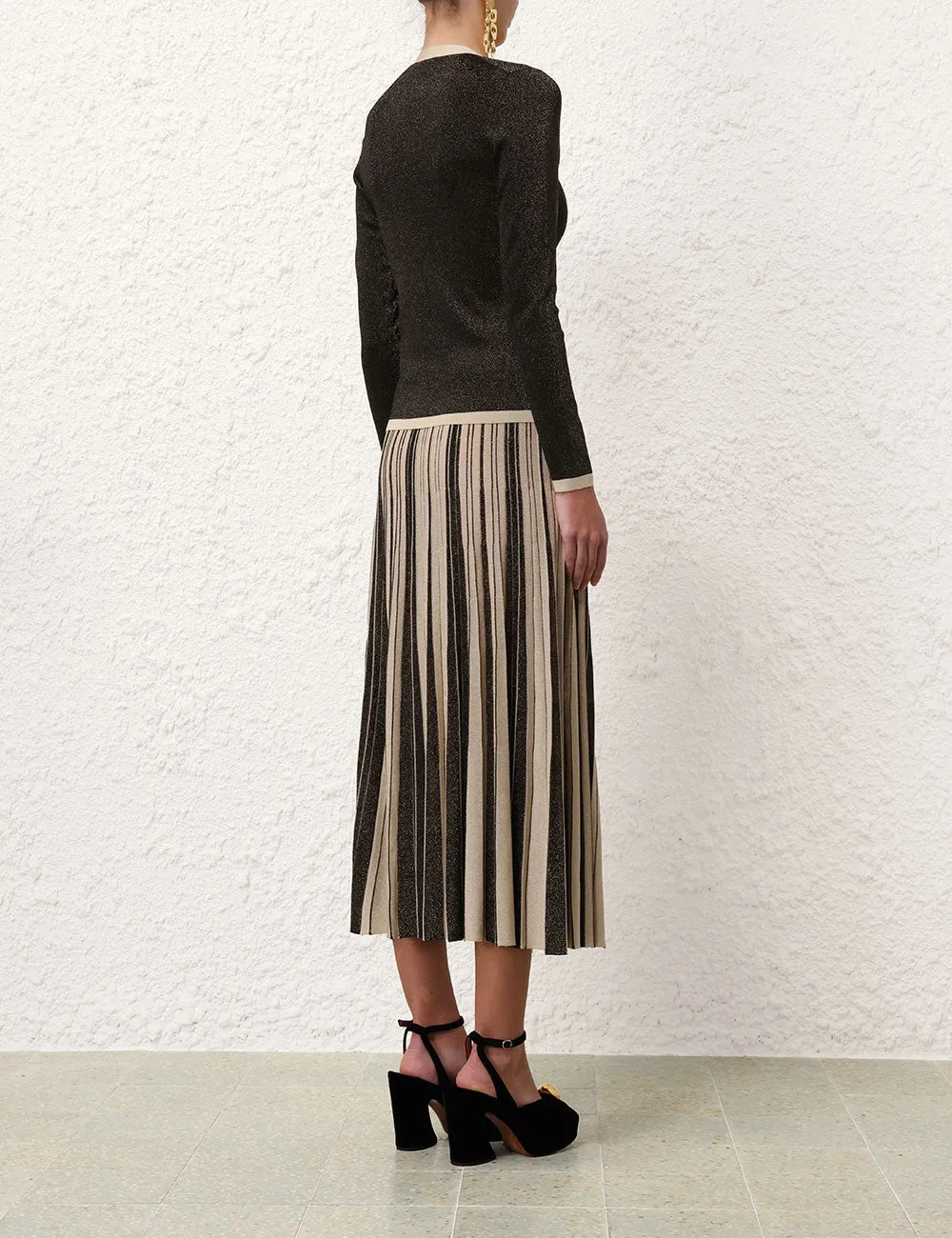 Illustration Metallic Skirt