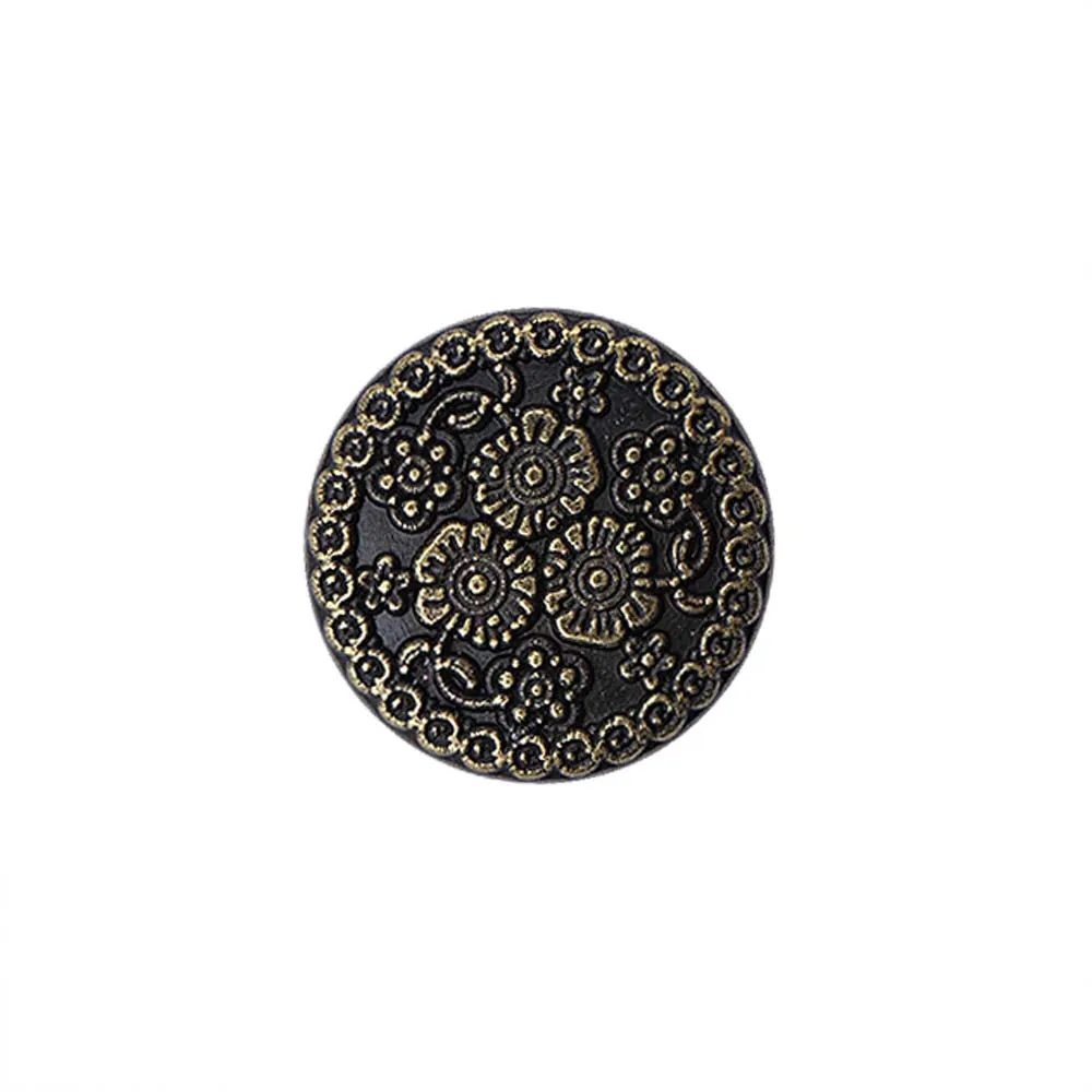 Intricate Flower Design Antique Finish Metal Buttons for Sherwani