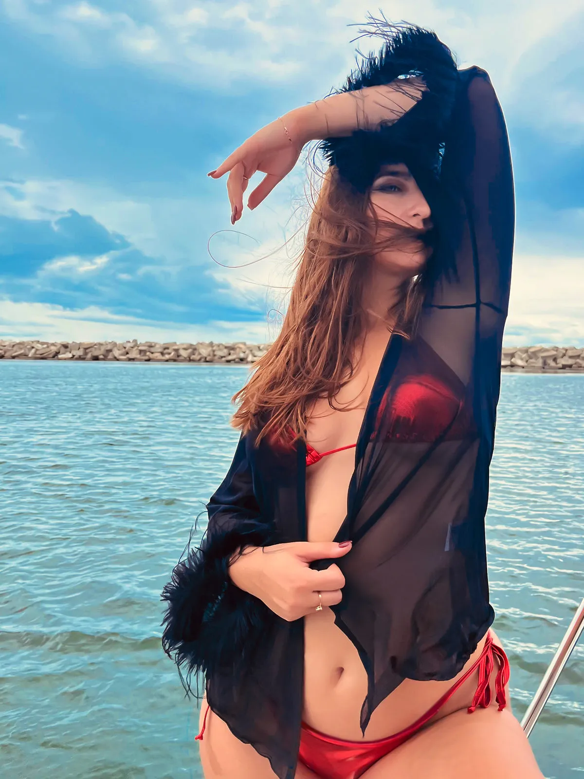 Jia Lissa Fluffy Sheer Robe