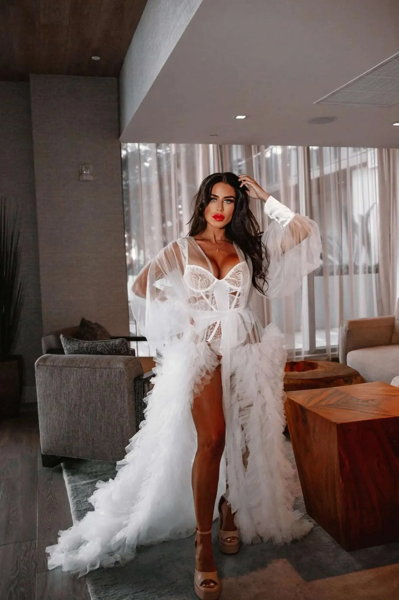 Luxury Ariela Bridal Tulle Robe