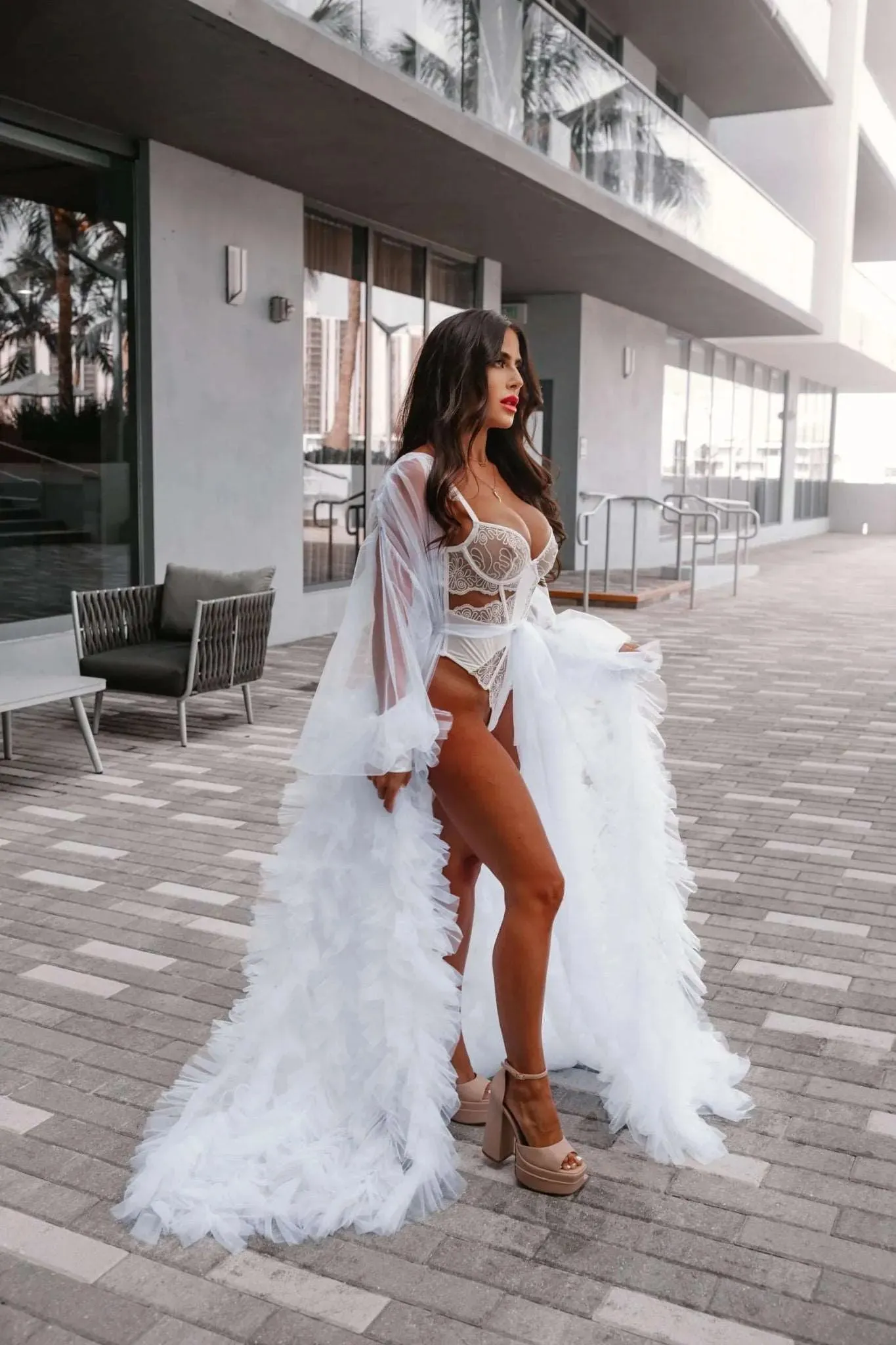 Luxury Ariela Bridal Tulle Robe