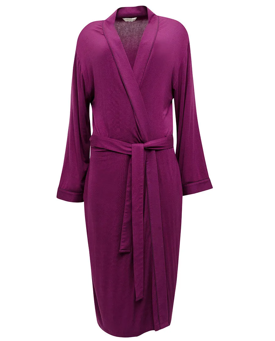 Magenta Jersey Long Dressing Gown