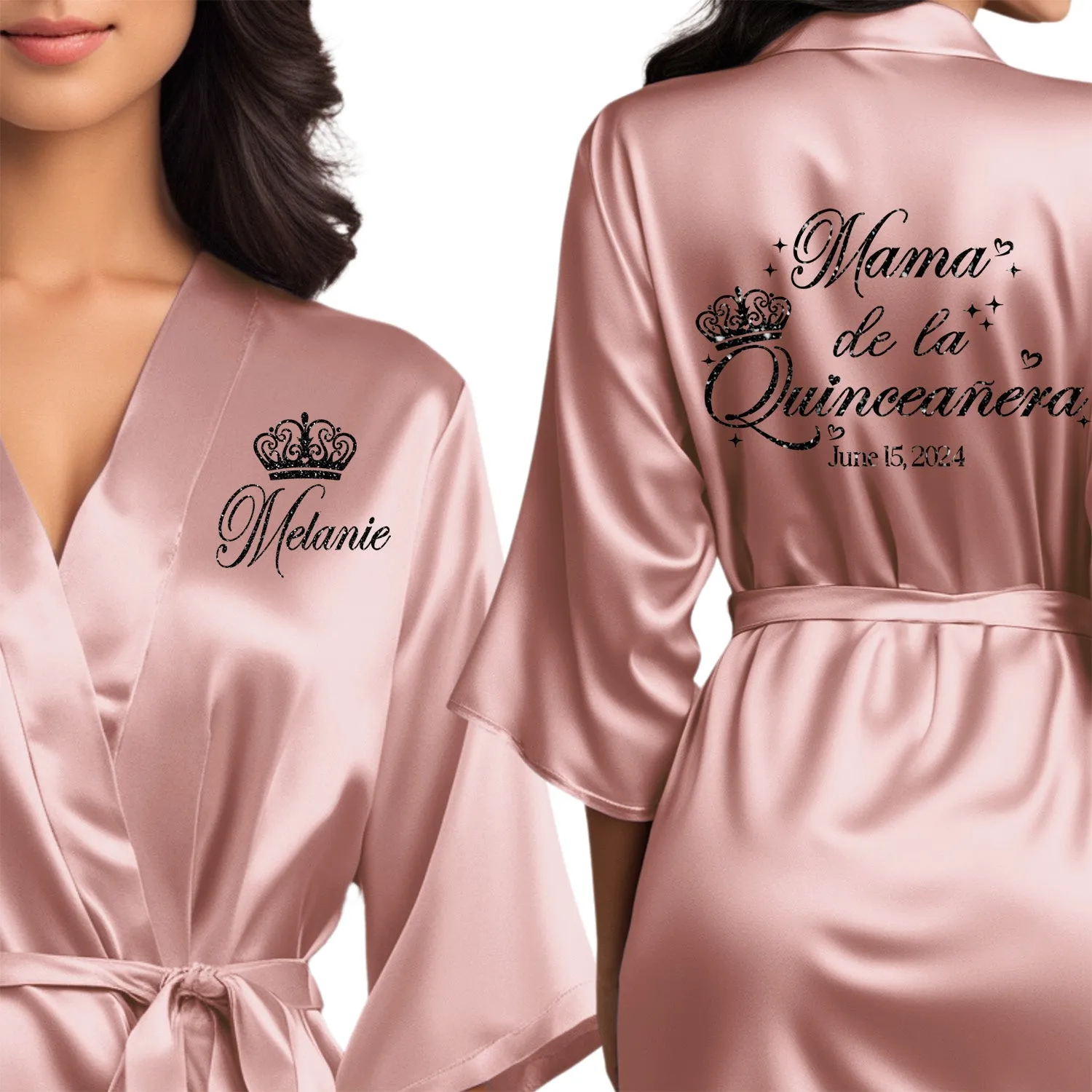 Misty Mauve Mis Quince Años Robes, Pretty Quinceañera Robes, Robes for Mama de Quince | Quinceañera Gift