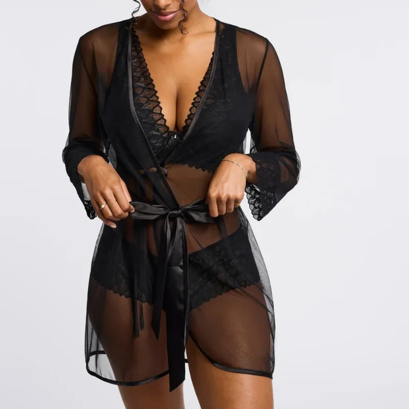 Montelle Lacy Cover Up Black