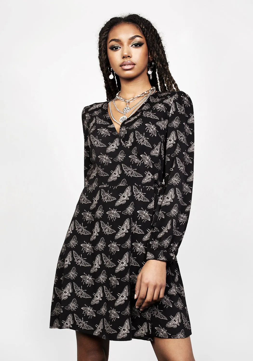 MORTMOTH WRAP MINI DRESS