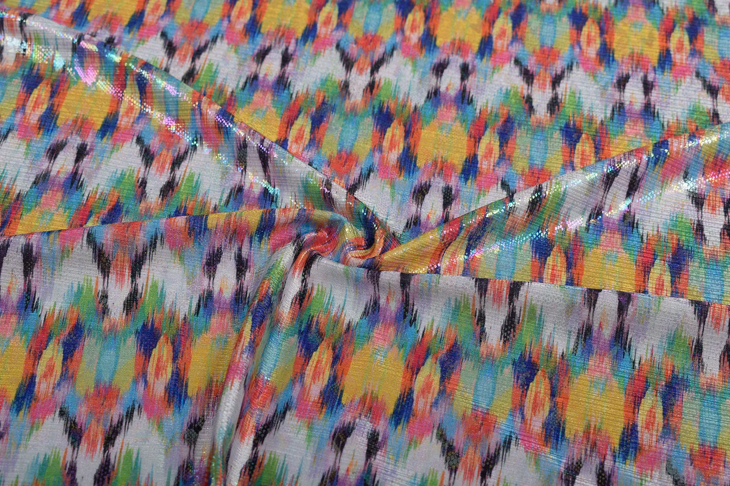 Multicolour Foil Printed Stetch Knit Fabric