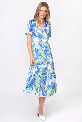 Norma Threaded Chiffon Print Midi Dress