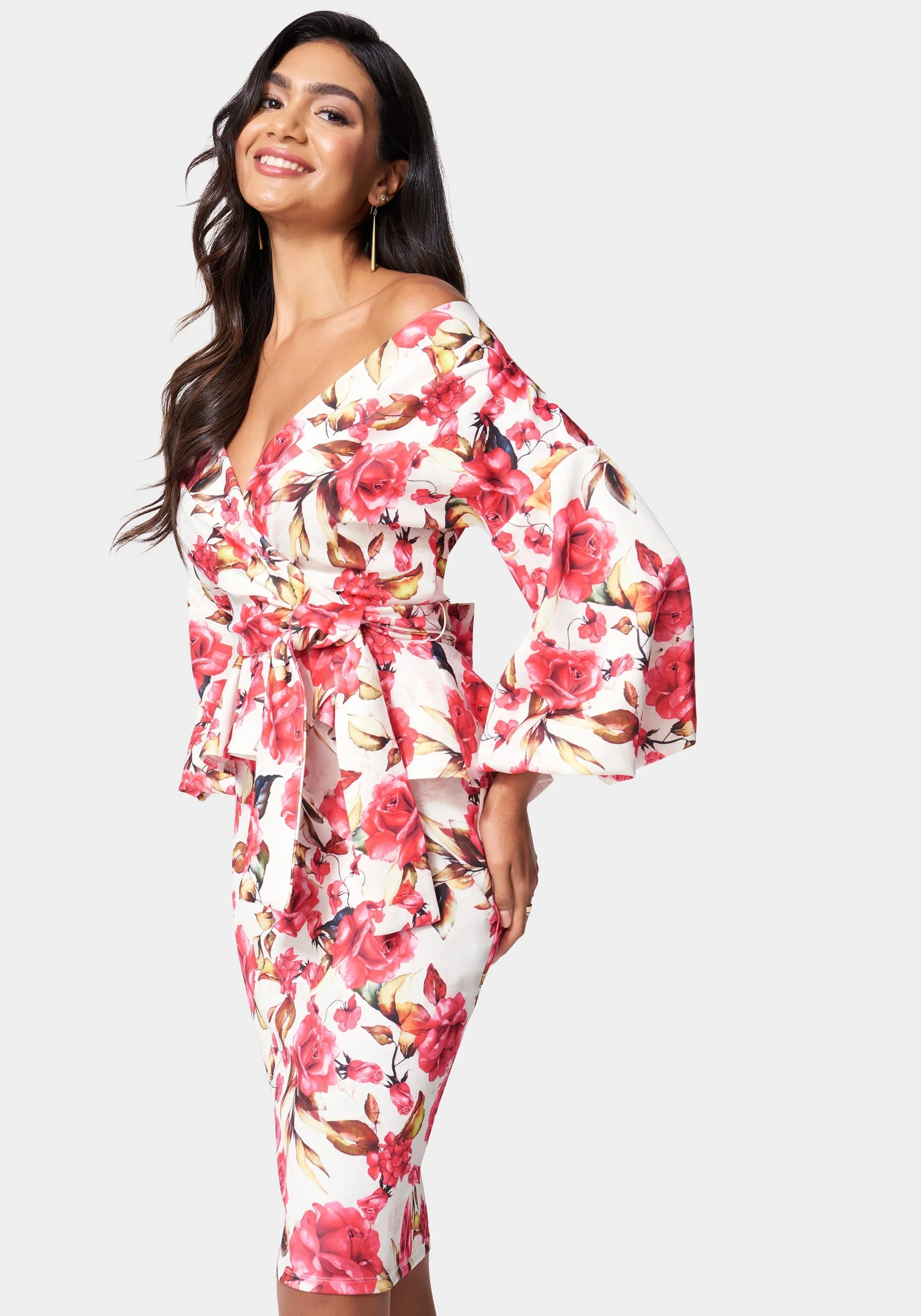 Off Shoulder Peplum Dress