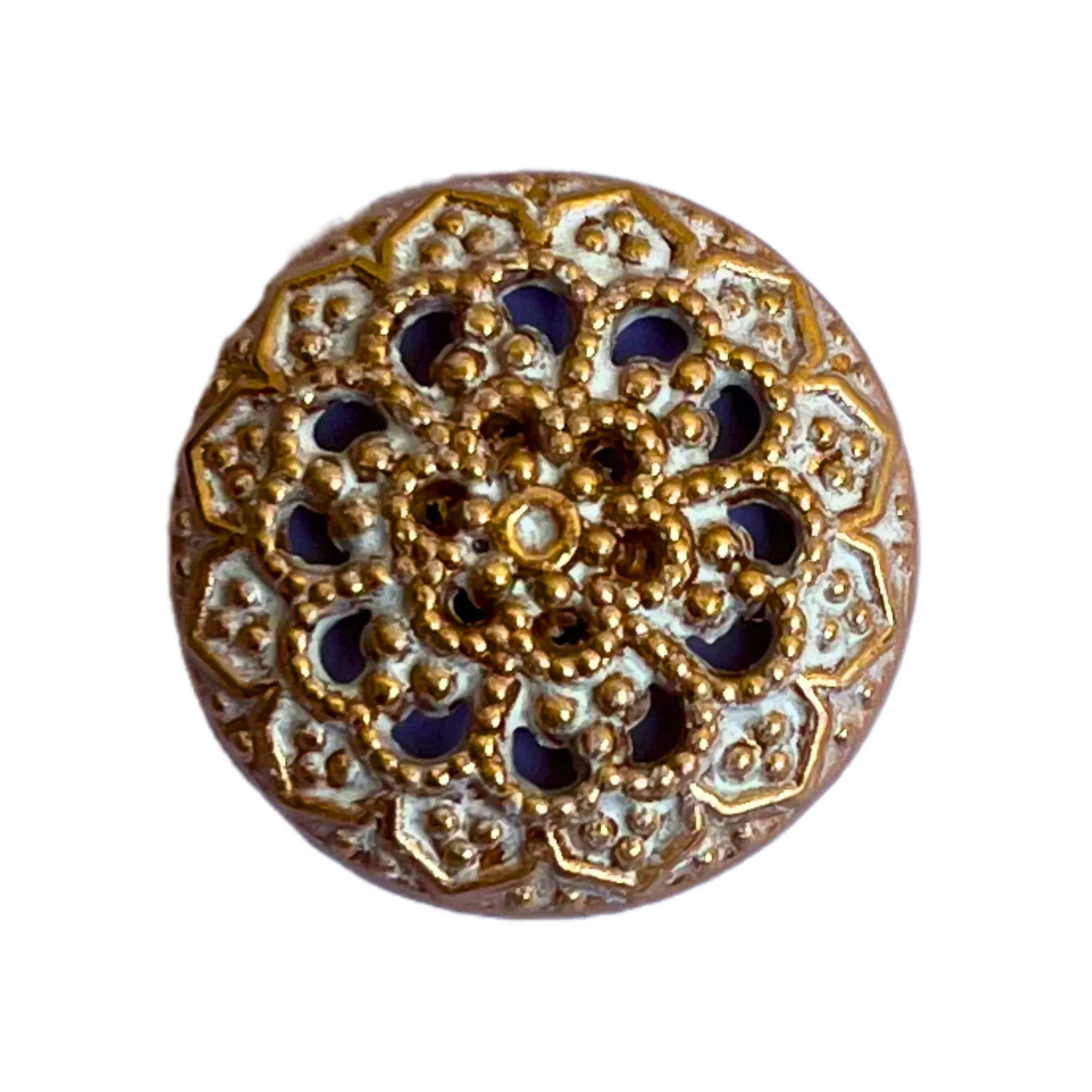 Pale Golden Color Traditional Designer 1 Hole Metal Buttons