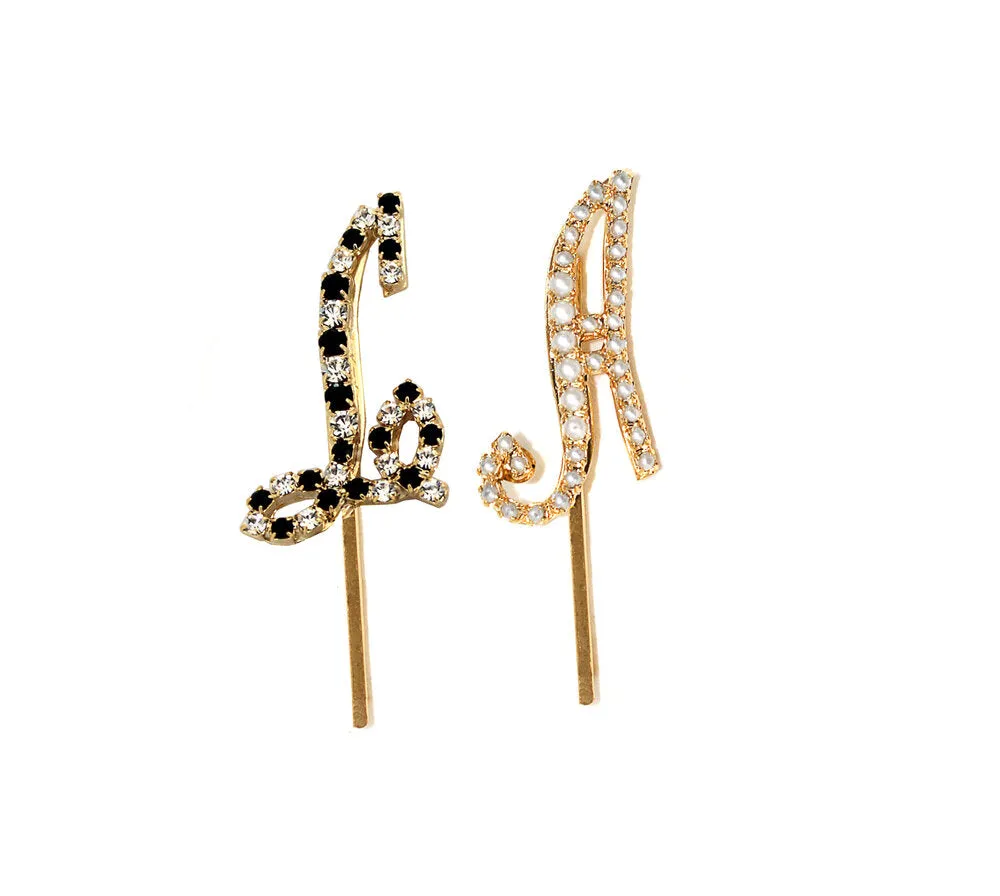 PEARL CURSIVE LETTER BOBBY PIN