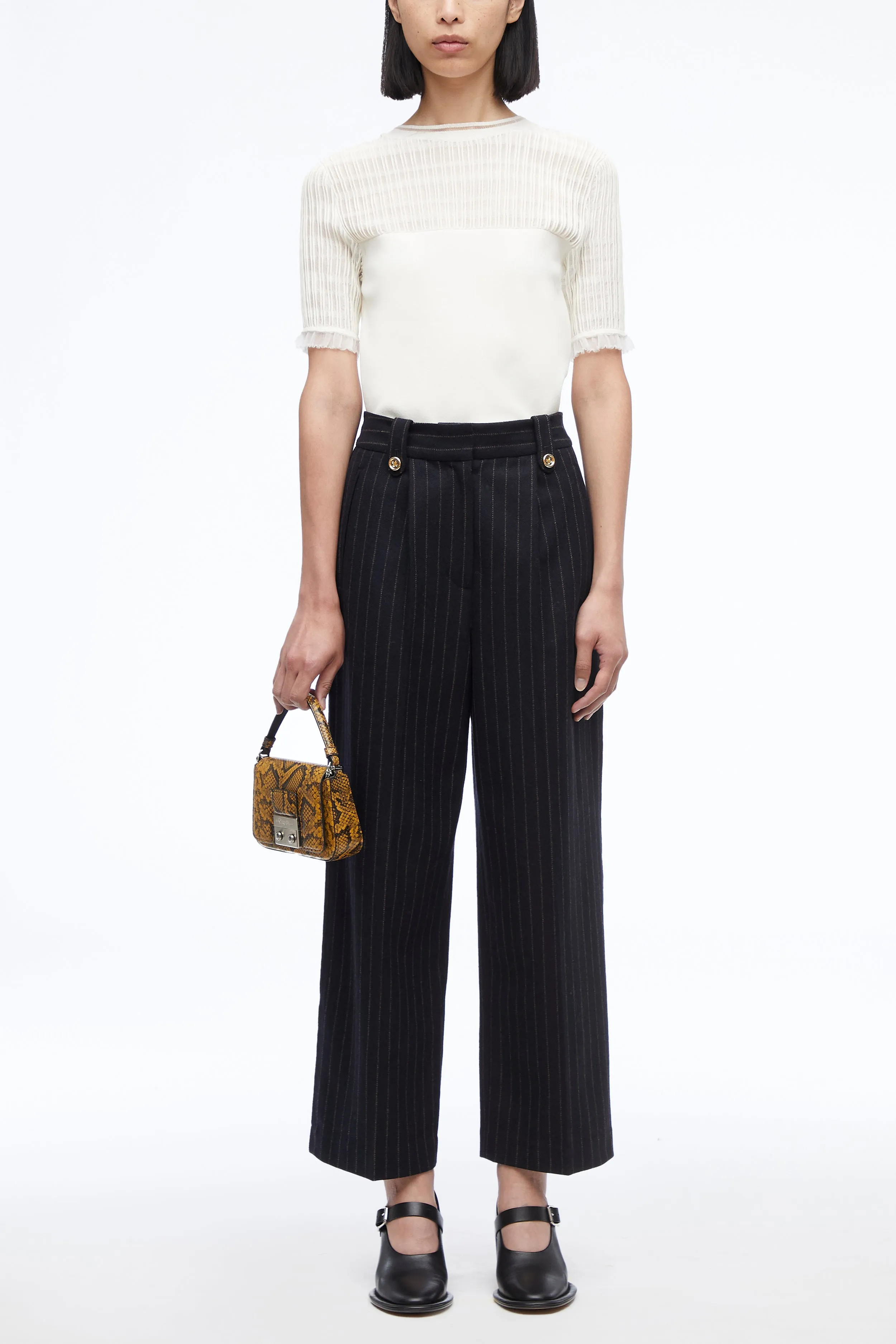 Pleated Cropped Pant