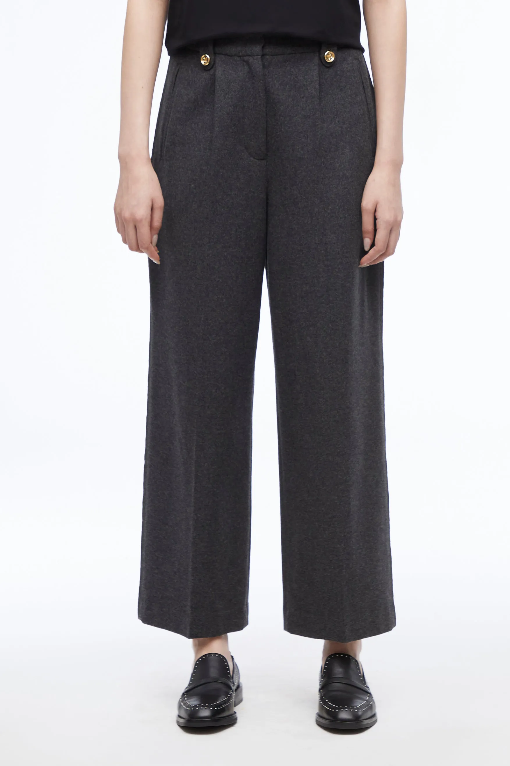 Pleated Cropped Pant