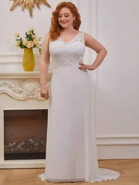 Plus Size Floor Length Vintage Lace Wedding Dresses for Women