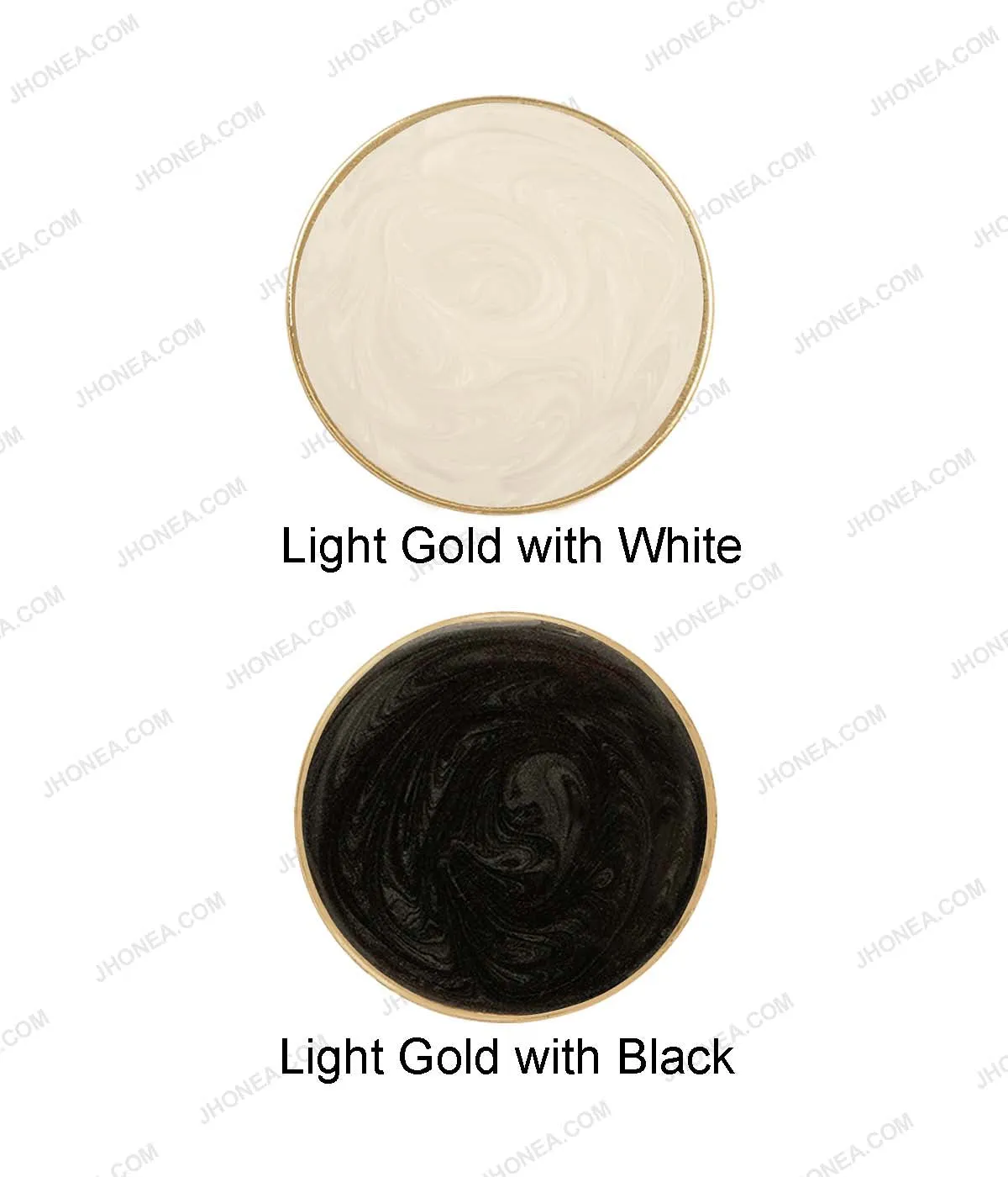 Premium Black & Off White Marble Texture Decorative Metal Buttons