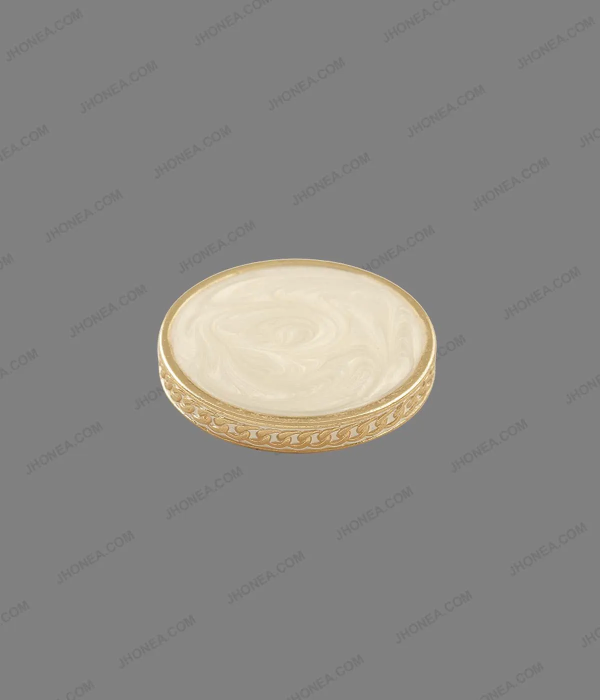 Premium Black & Off White Marble Texture Decorative Metal Buttons