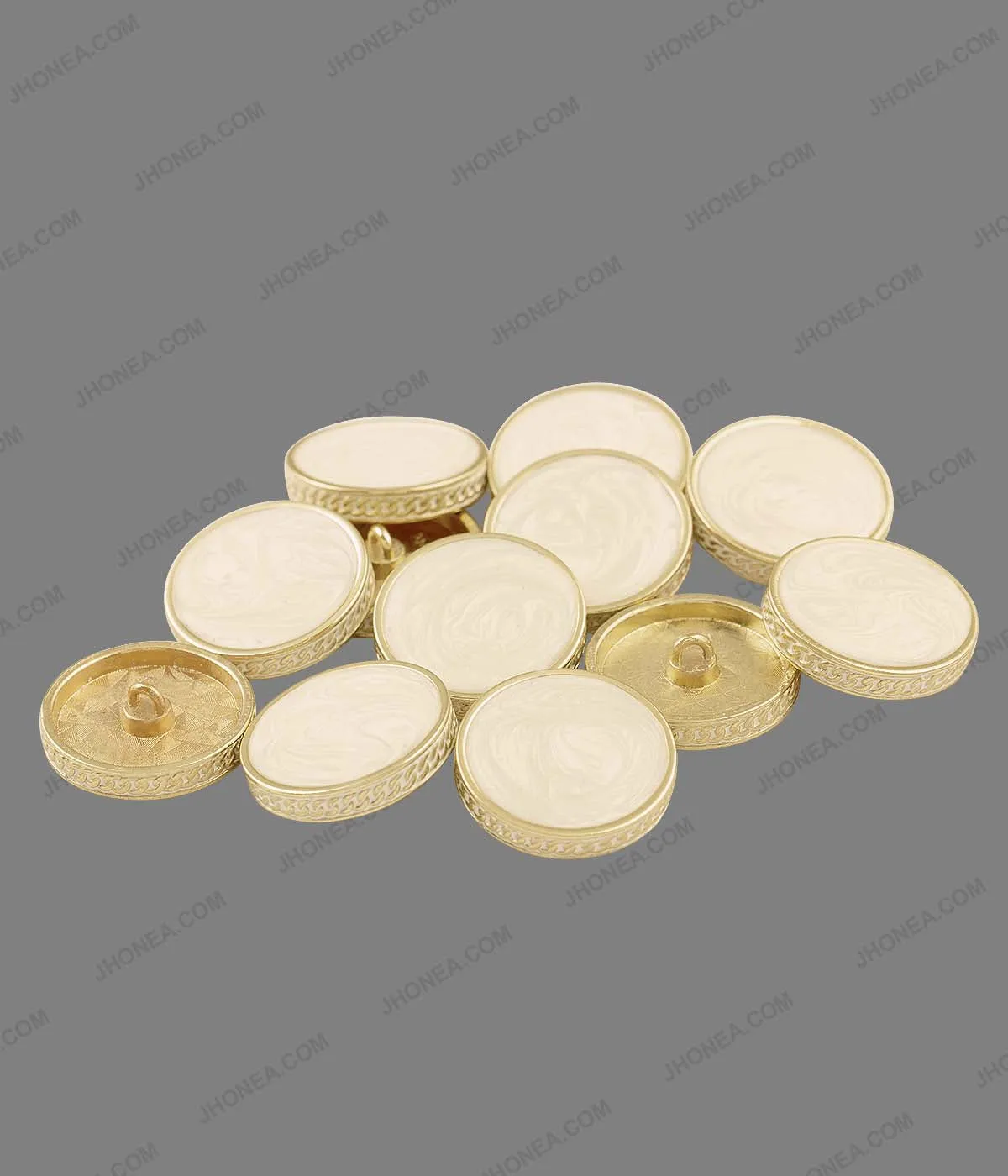 Premium Black & Off White Marble Texture Decorative Metal Buttons