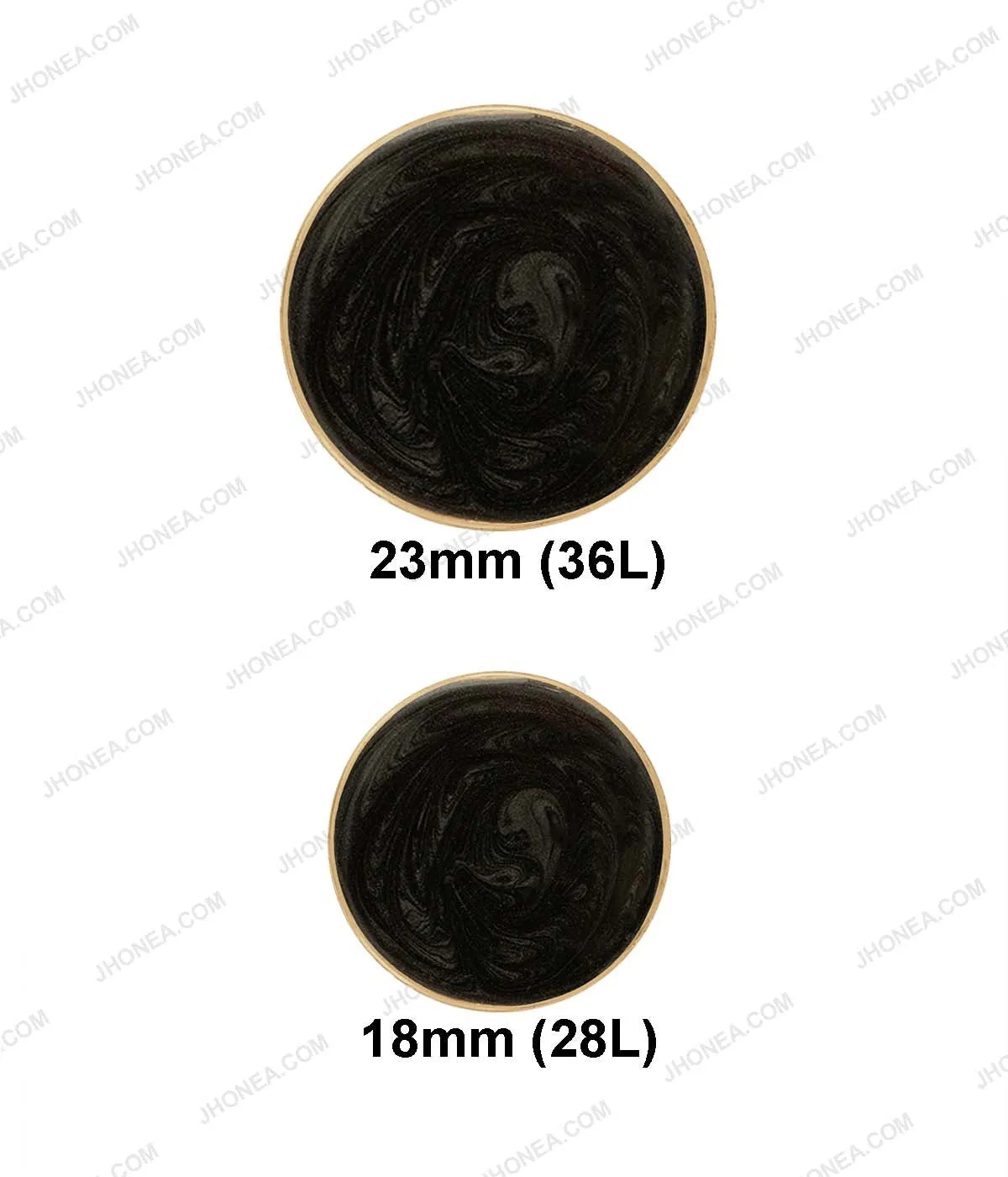 Premium Black & Off White Marble Texture Decorative Metal Buttons