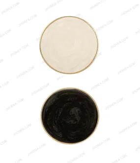 Premium Black & Off White Marble Texture Decorative Metal Buttons