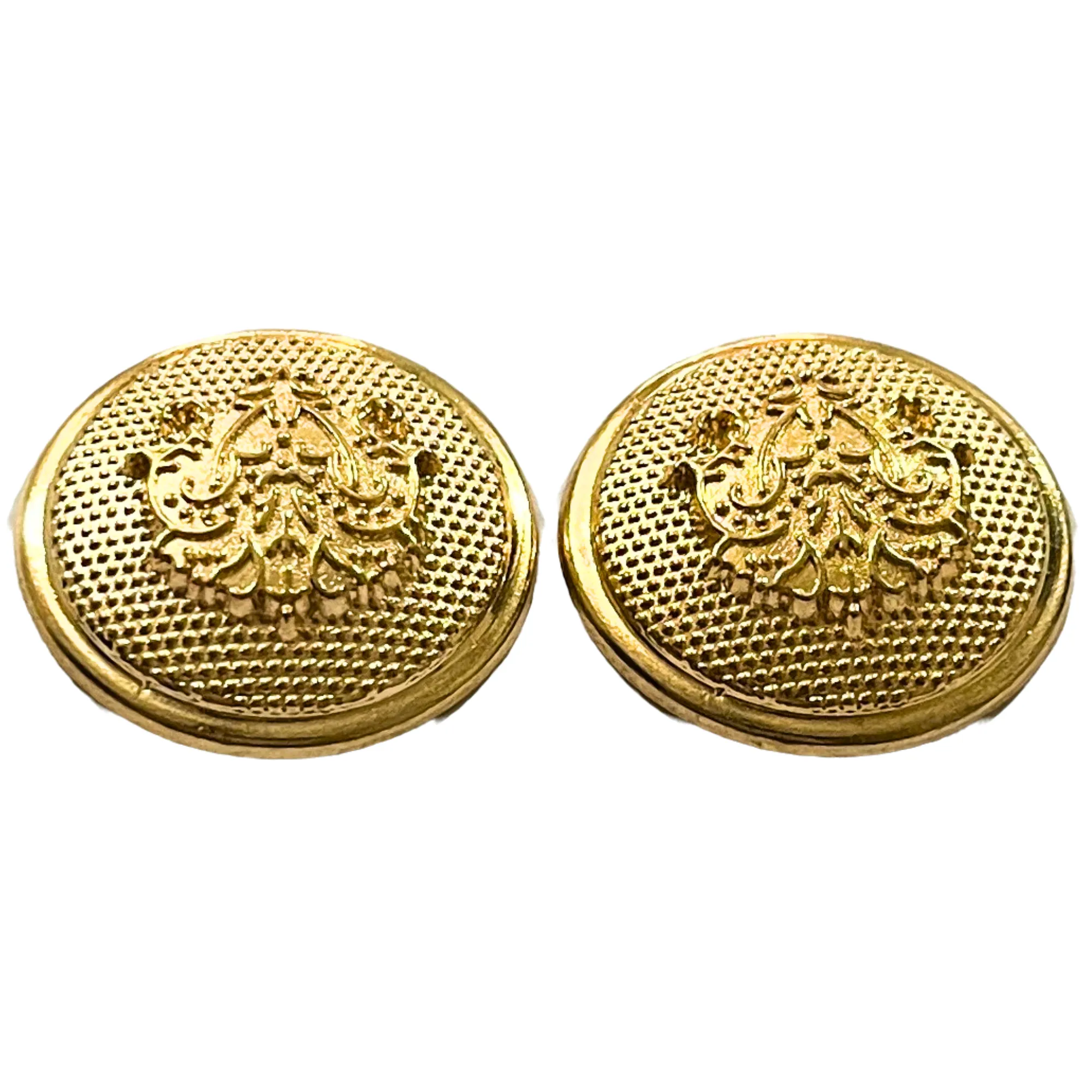 Pure Golden Color King & Queen Singhasan Designer Round 1 Hole Metal Buttons