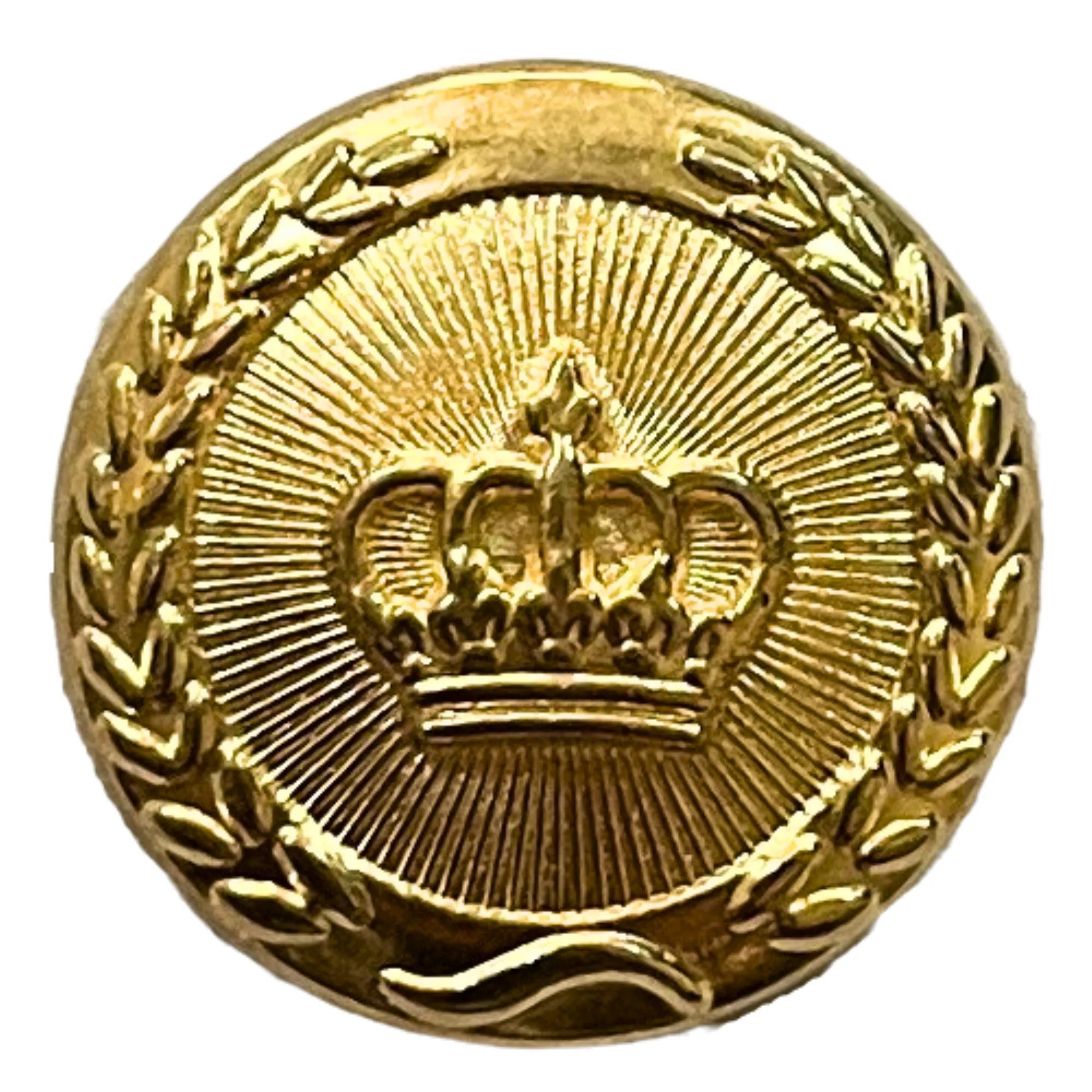 Pure Golden Color King and Queen Crown Design Round 1 Hole Metal Buttons