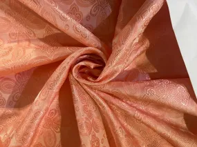 Pure SILK BROCADE vestment FABRIC Peach color 44" wide BRO272[5]