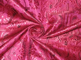 Pure SILK BROCADE vestment FABRIC Pink & Black color 44" wide BRO166[1]