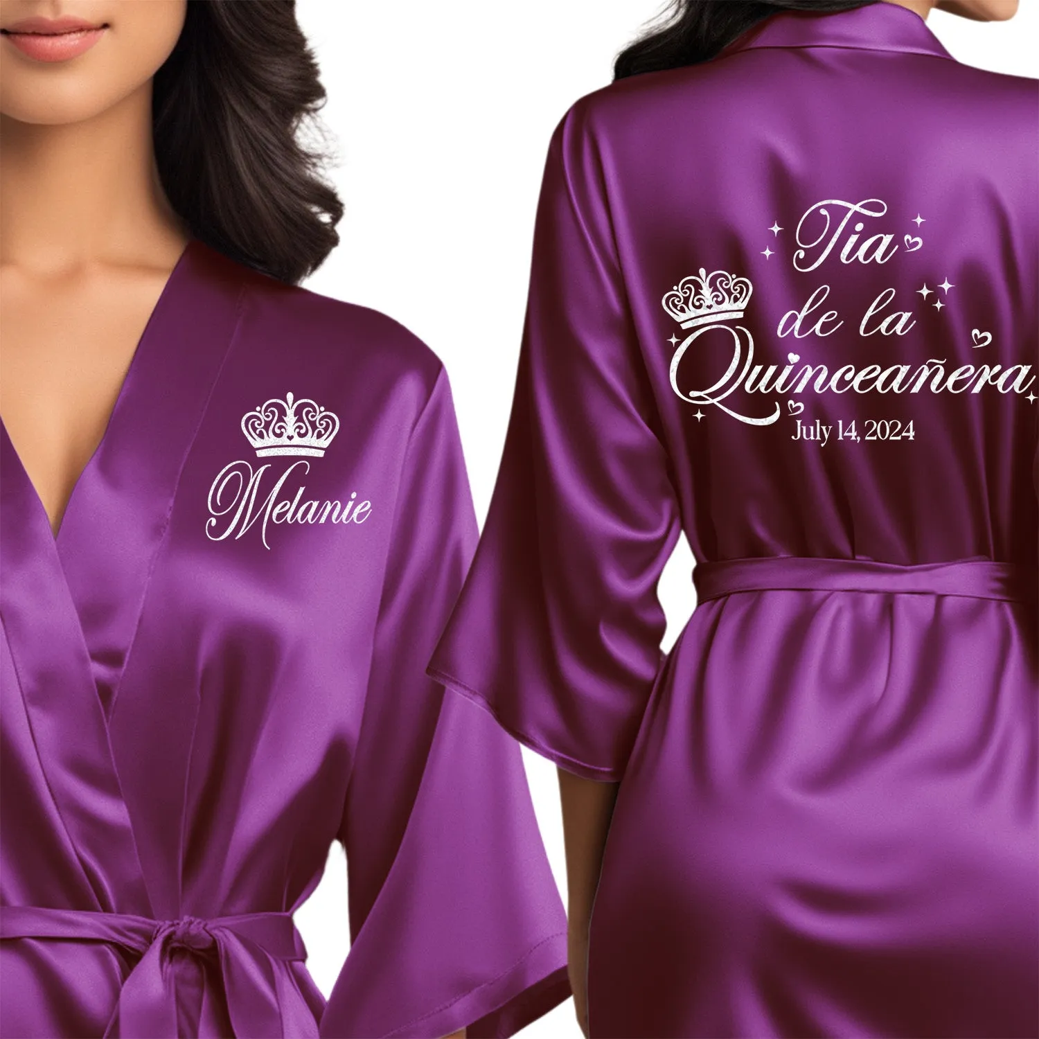 Purple Mis Quince Años Robes, Pretty Quinceañera Robes, Robes for Mama de Quince | Quinceañera Gift