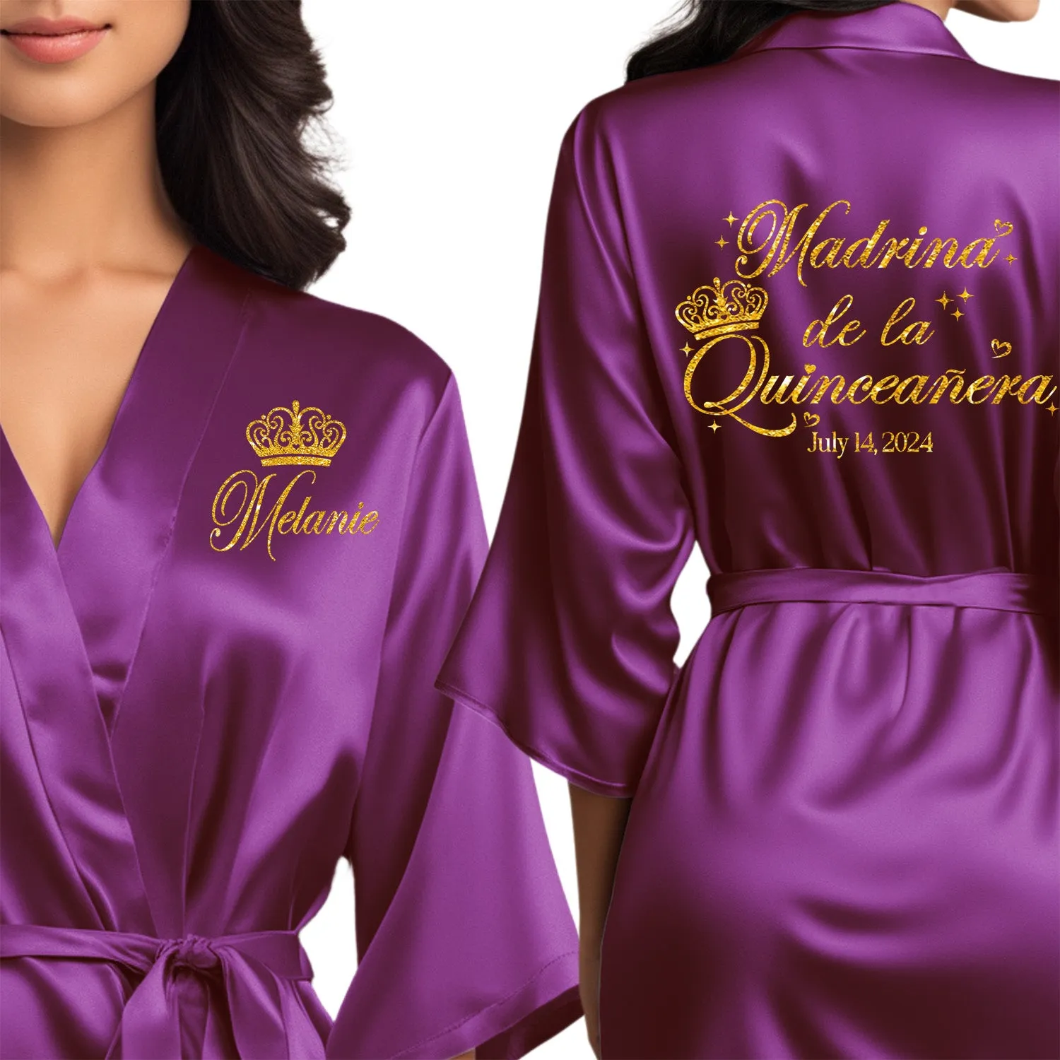 Purple Mis Quince Años Robes, Pretty Quinceañera Robes, Robes for Mama de Quince | Quinceañera Gift