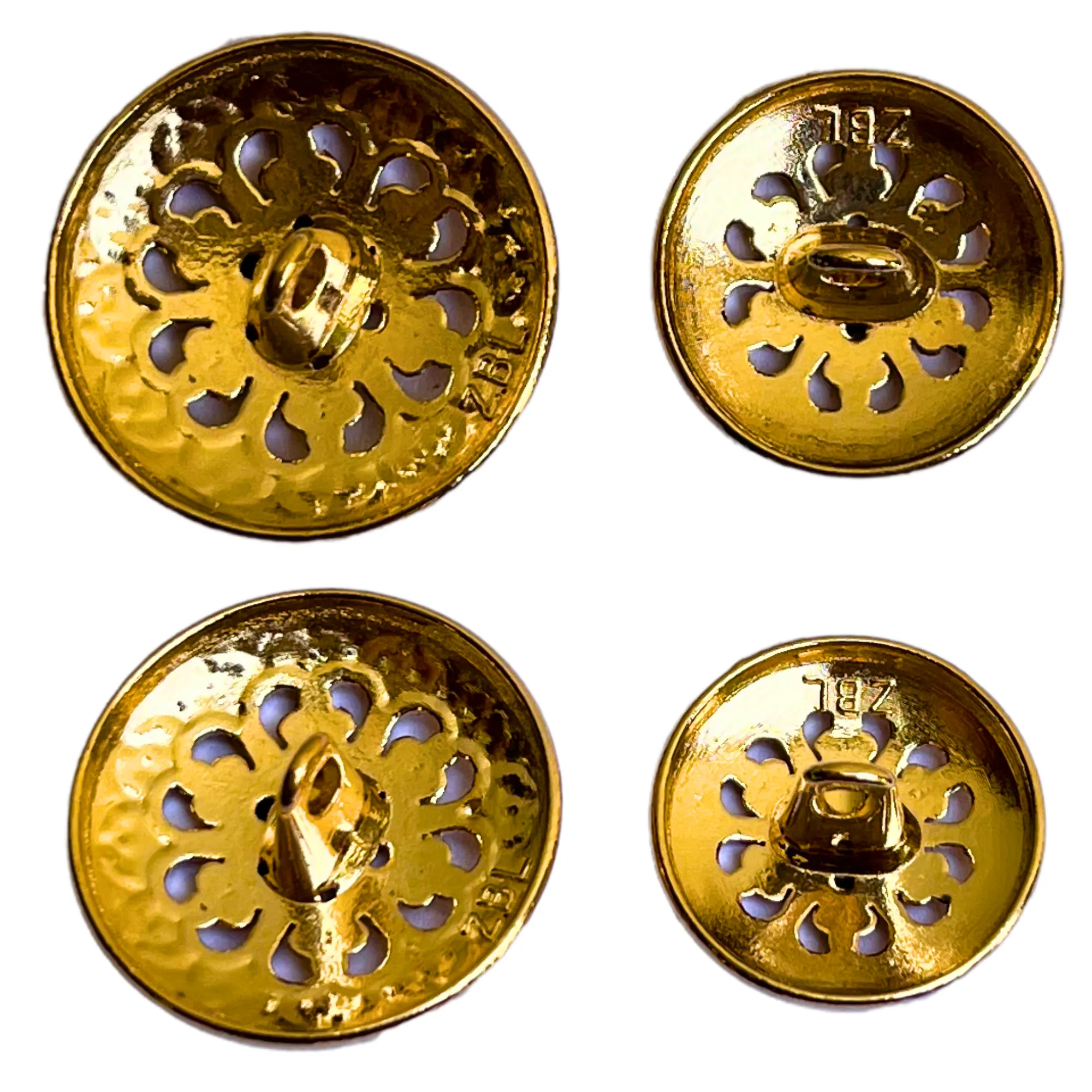 Red & Blue Color Flower Designer 1 Hole Metal Buttons