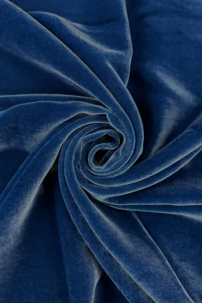 Royal Blue Silk Rayon Velvet Fabric