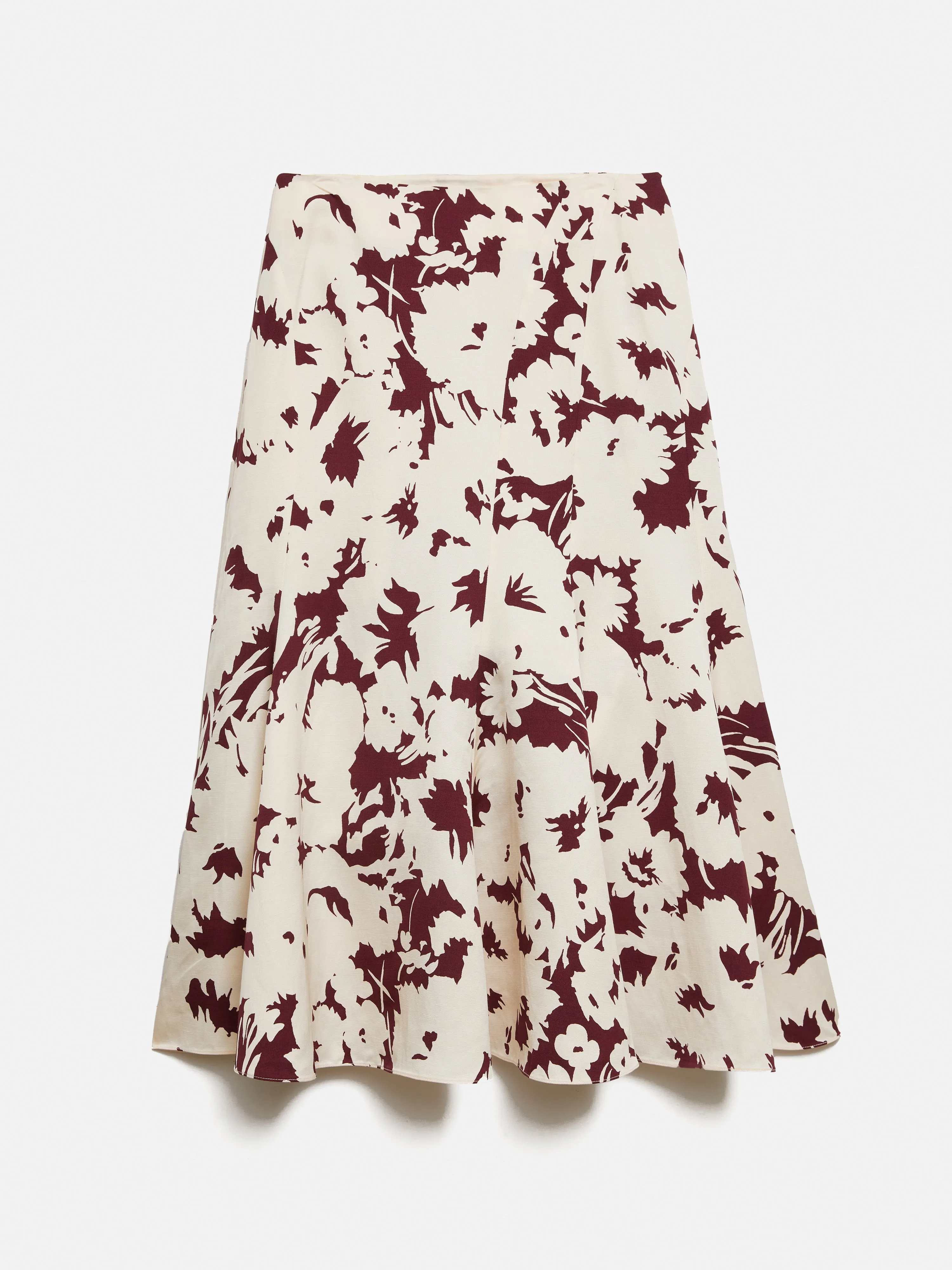 Silhouette Peony Midi Skirt | Cream