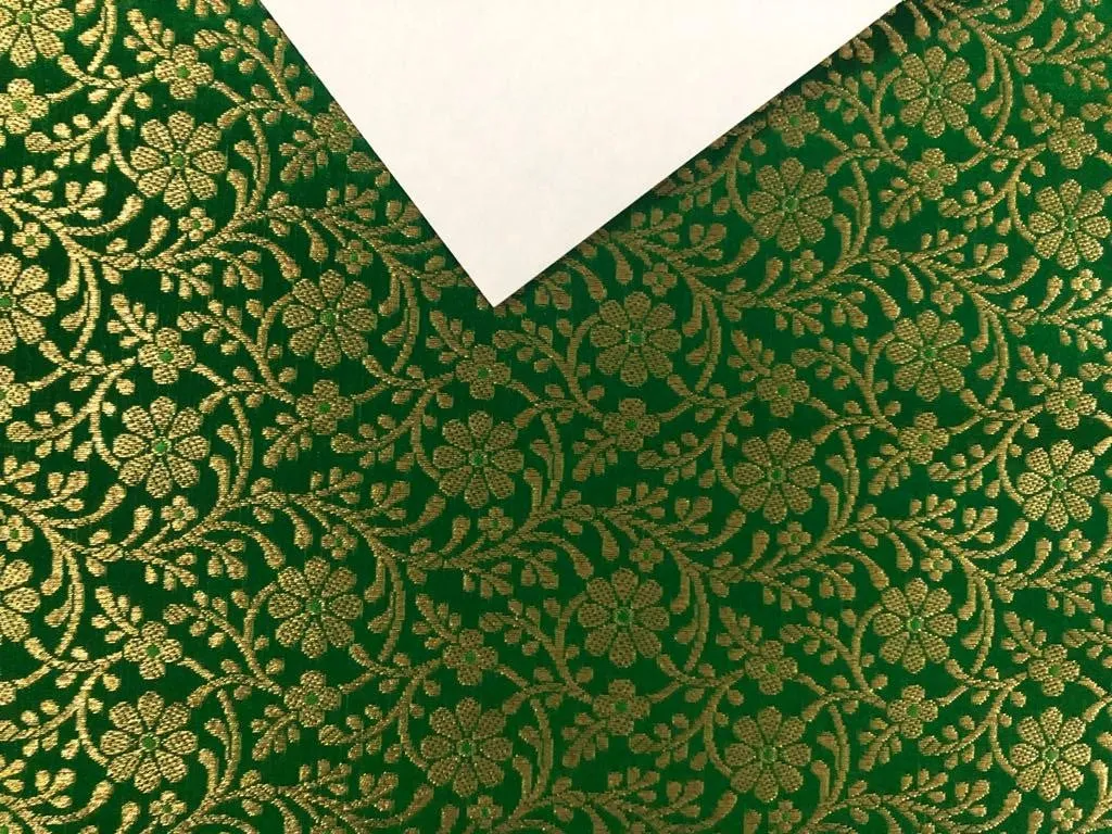 Silk Brocade fabric 44" wide Floral Jacquard available in 2 colors Bright green and Royal blue BRO916[15698/99]