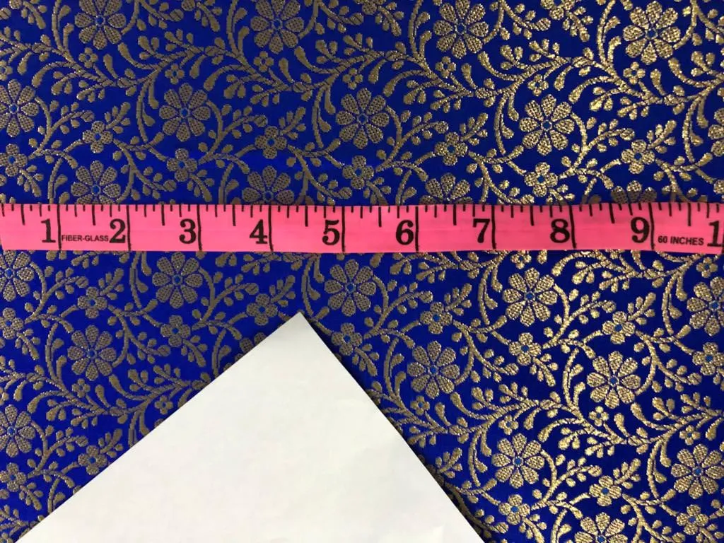 Silk Brocade fabric 44" wide Floral Jacquard available in 2 colors Bright green and Royal blue BRO916[15698/99]