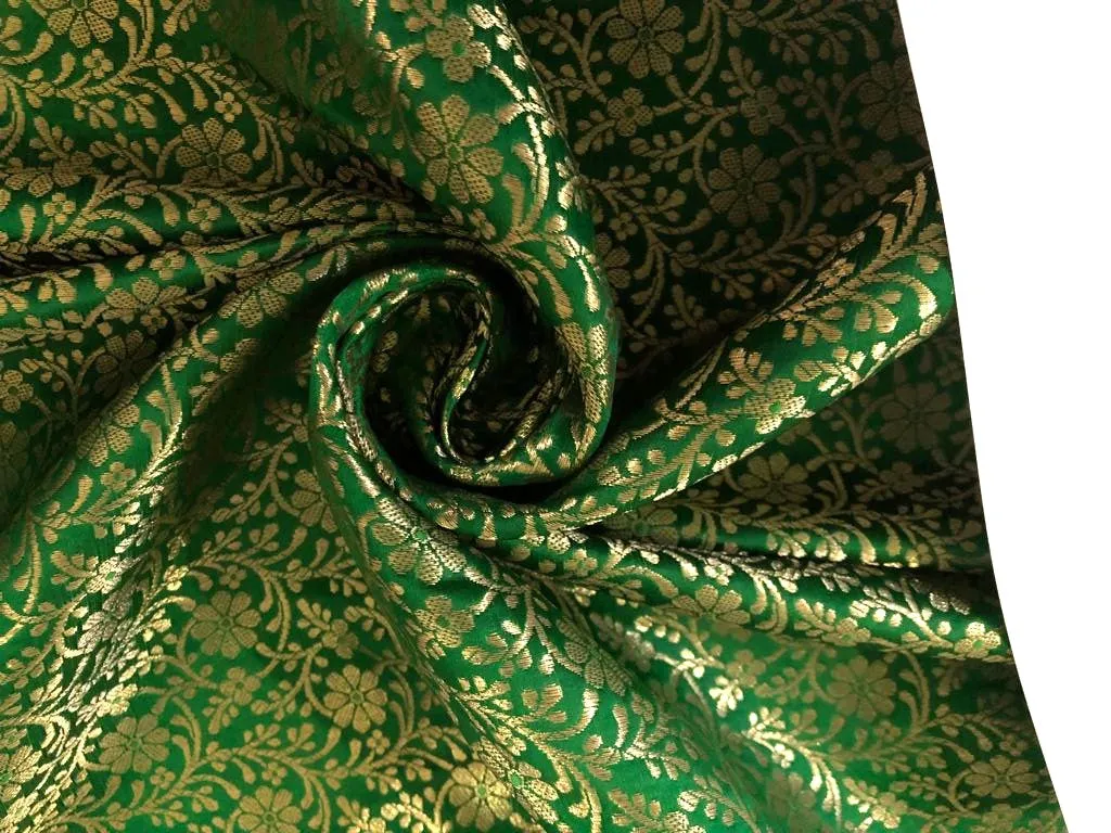 Silk Brocade fabric 44" wide Floral Jacquard available in 2 colors Bright green and Royal blue BRO916[15698/99]