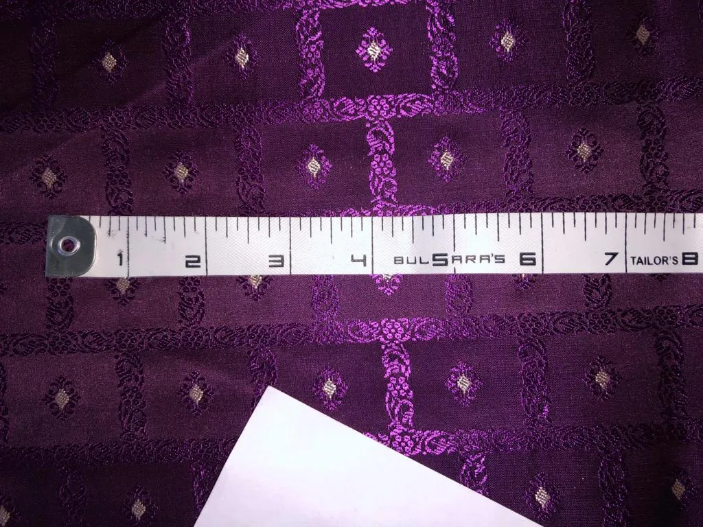 Silk Brocade fabric 44" wide Jacquard available in 2 colors PURPLE,RED/PINK BRO910[4/5]