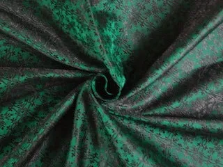 Silk Brocade Fabric Green X  Black color Vestment Design 44" wide BRO213[5]