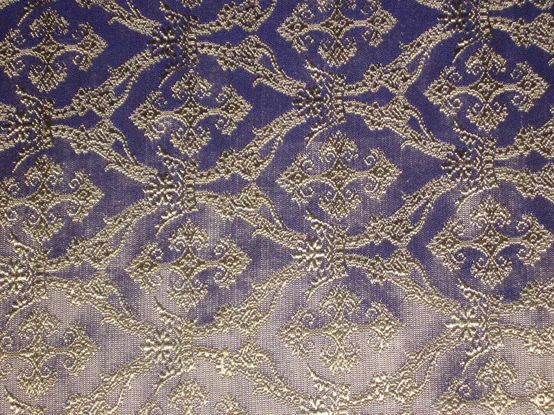 SILK BROCADE FABRIC Light Purple &amp; Gold colour 44&quot; Vestment design