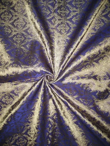 SILK BROCADE FABRIC Light Purple &amp; Gold colour 44&quot; Vestment design