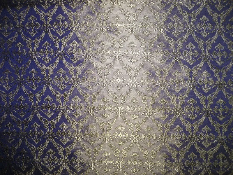 SILK BROCADE FABRIC Light Purple &amp; Gold colour 44&quot; Vestment design