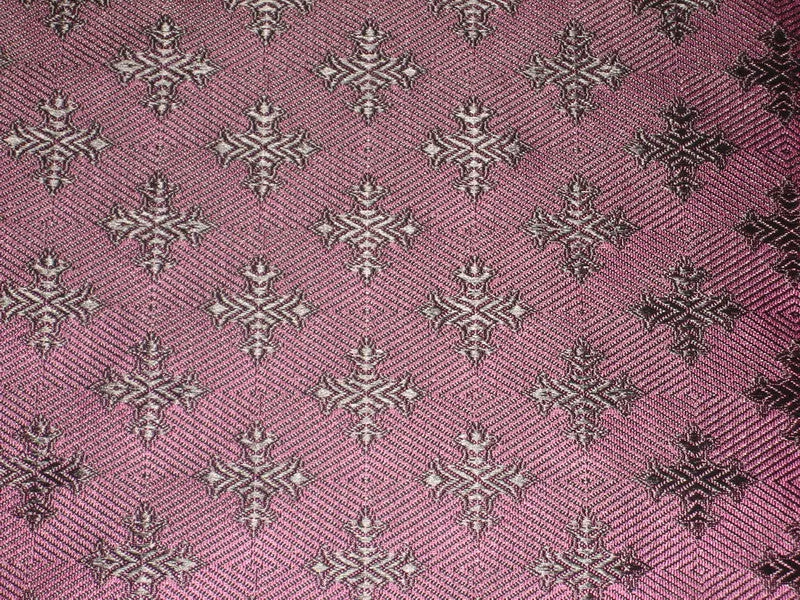 SILK BROCADE FABRIC Purple & Black colour Vestment design 44" WIDE BRO157[2]