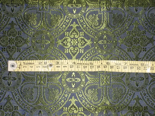 Silk Brocade Vestment Fabric Blue &  Green 44" wide BRO144[1]