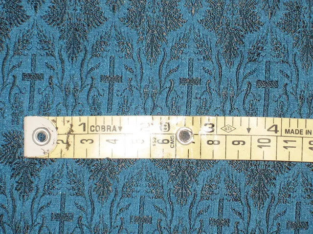 Silk Brocade Vestment Fabric Blue &amp; Black 44" wide BRO144[2]