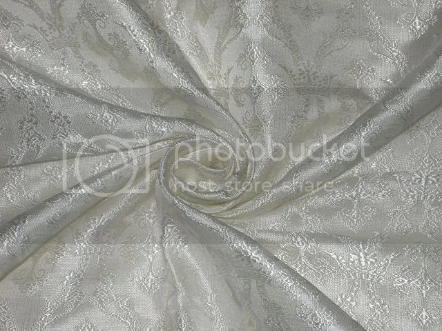 Silk Brocade Vestment Fabric Ivory color