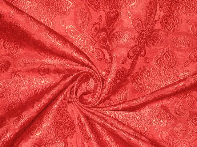 Silk Brocade Vestment Fabric Pretty Red colorBRO81[5]