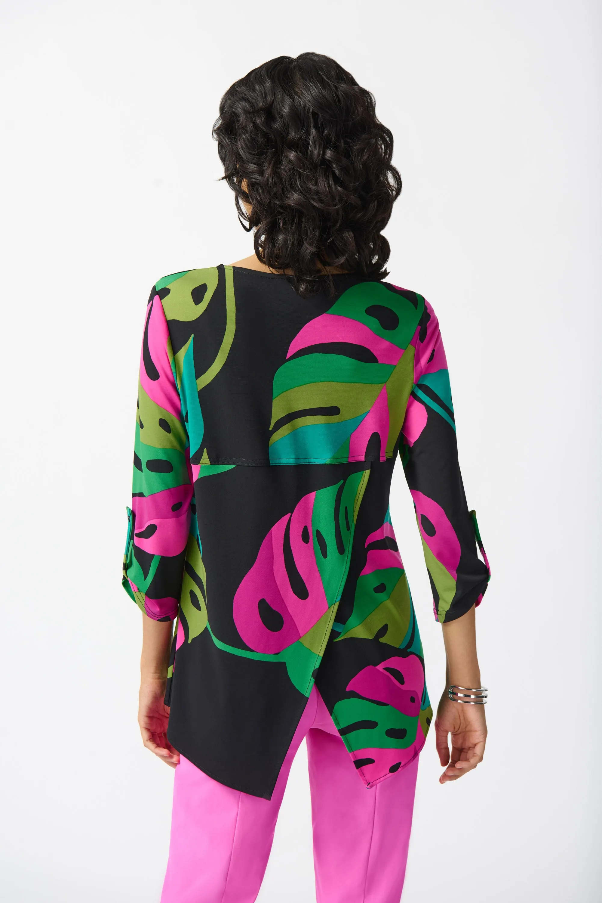 Silky Knit Tropical Print Tunic