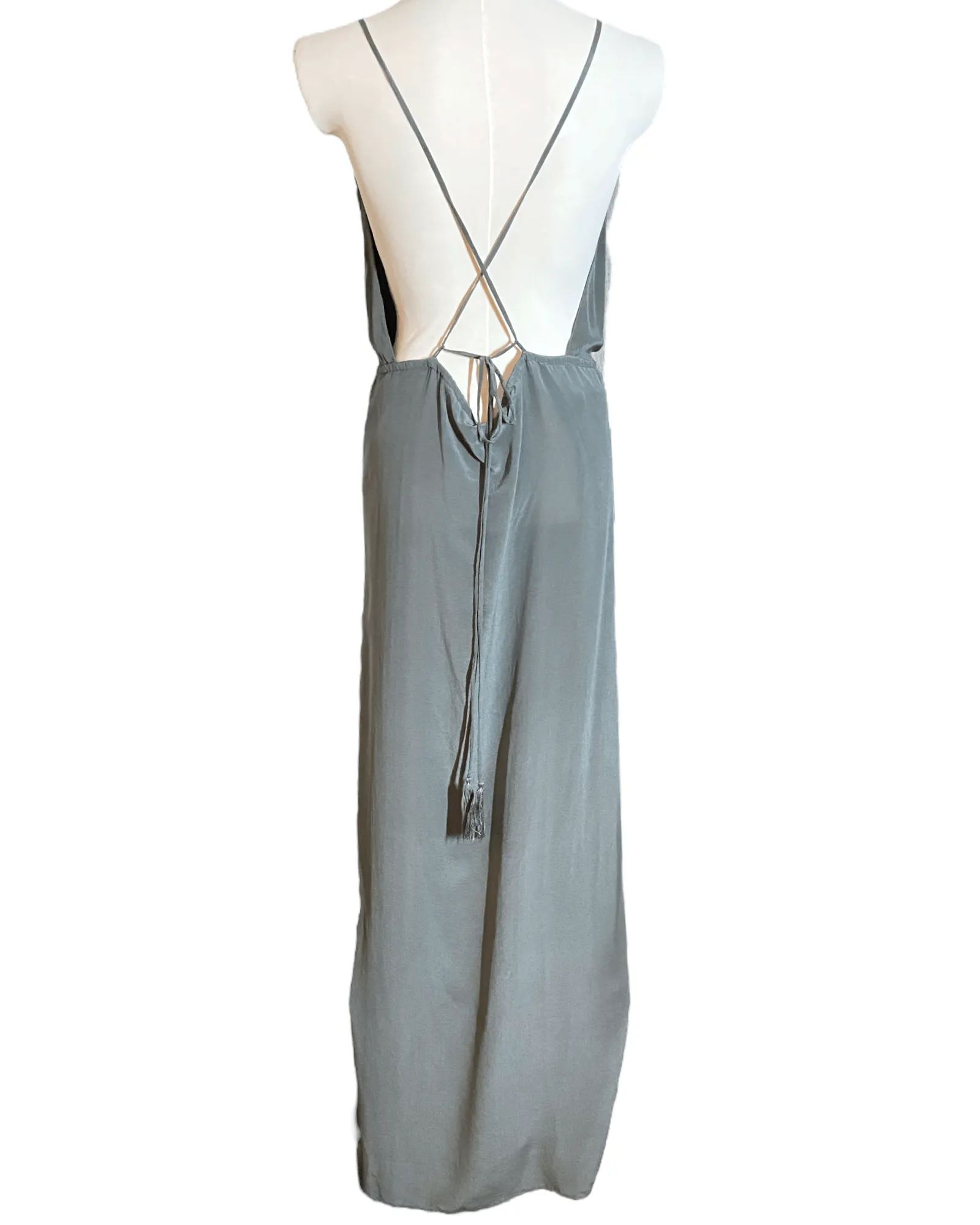 Soft Summer Porpoise Silk Maxi Dress