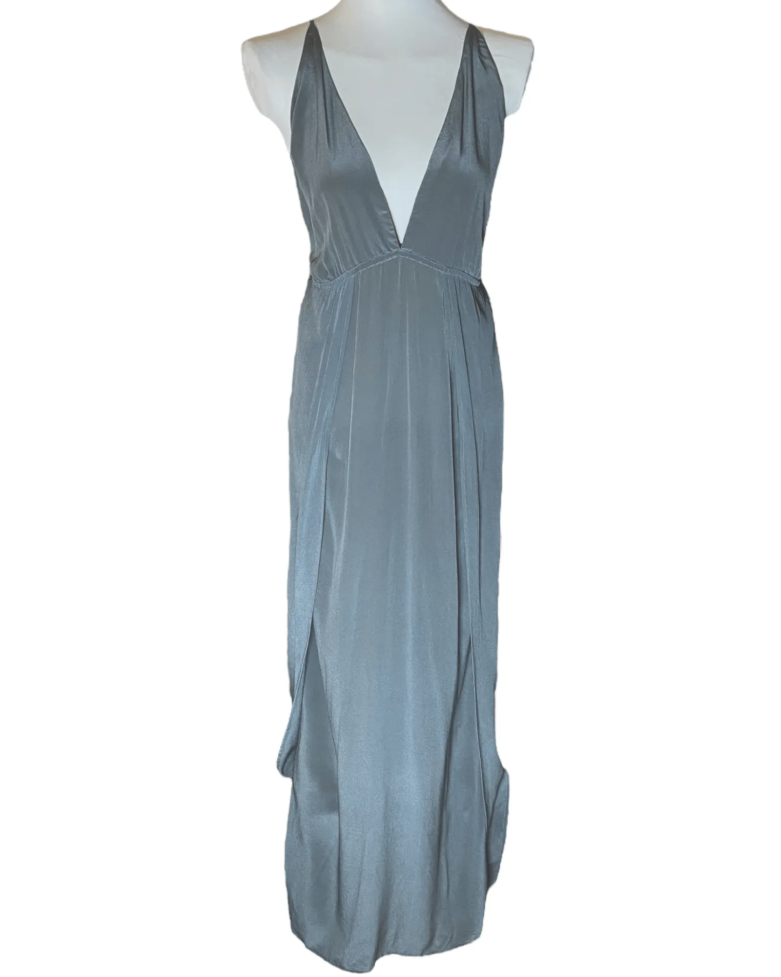 Soft Summer Porpoise Silk Maxi Dress