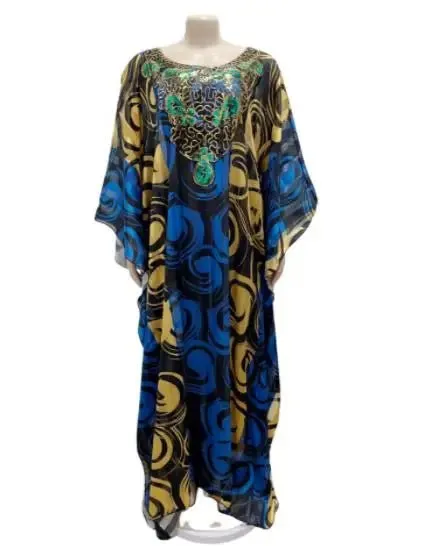 Stunning Spring/Summer Collection: Vibrant African Print Polyester Long Robes for Women