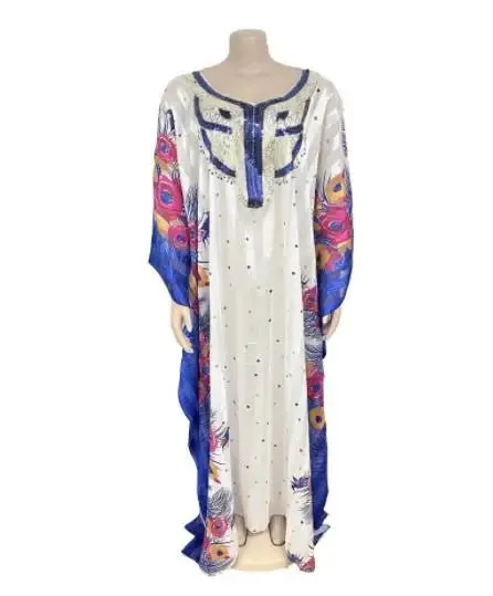 Stunning Spring/Summer Collection: Vibrant African Print Polyester Long Robes for Women