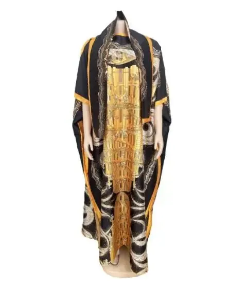 Stunning Spring/Summer Collection: Vibrant African Print Polyester Long Robes for Women